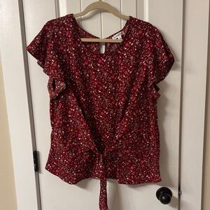 Floral Red Women's Top